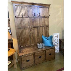 IN-STOCK - Mission 3 Drawer Hall Seat